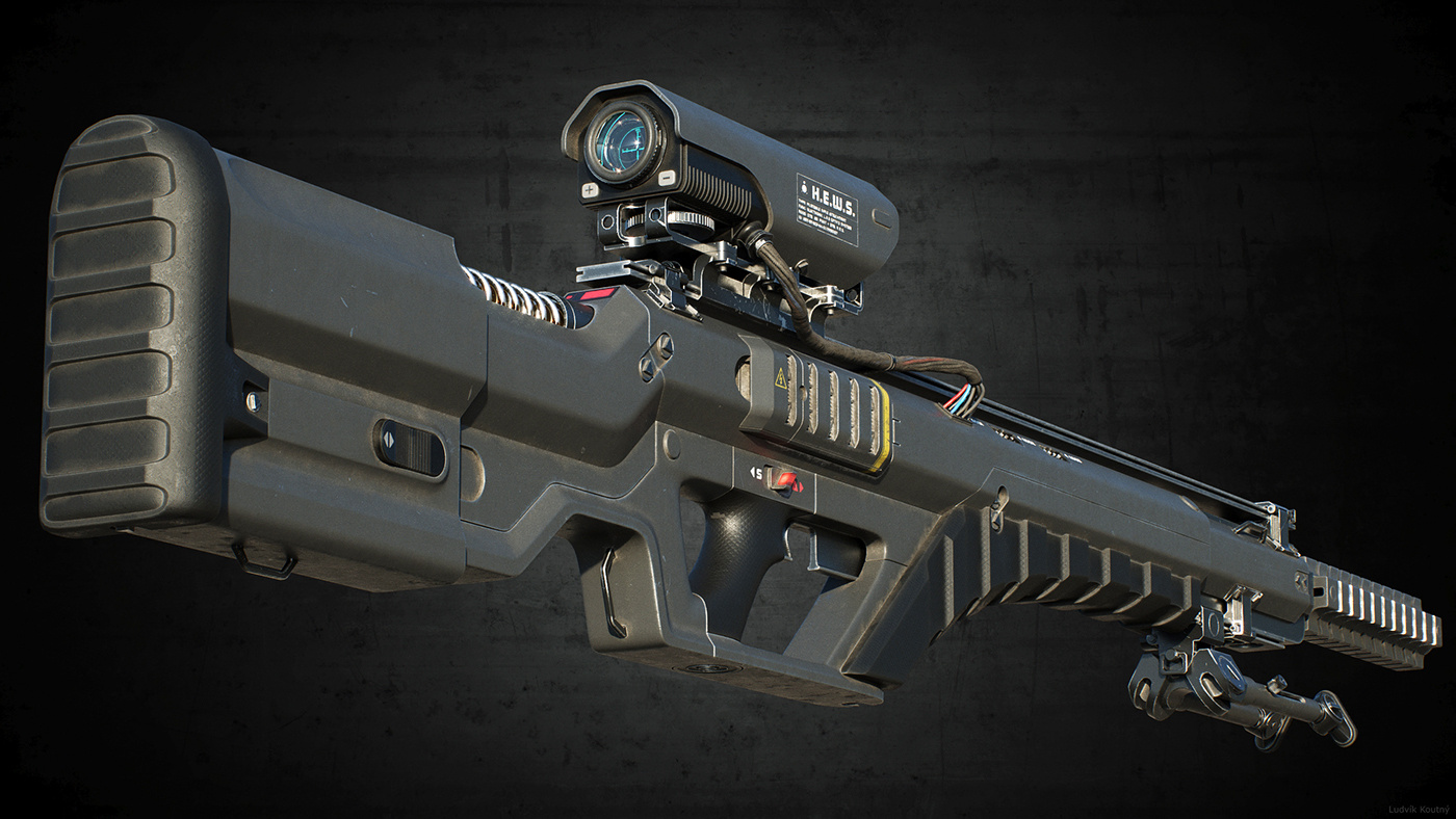 超真实的未来科技枪模型!贴图细节灯光相当到位.