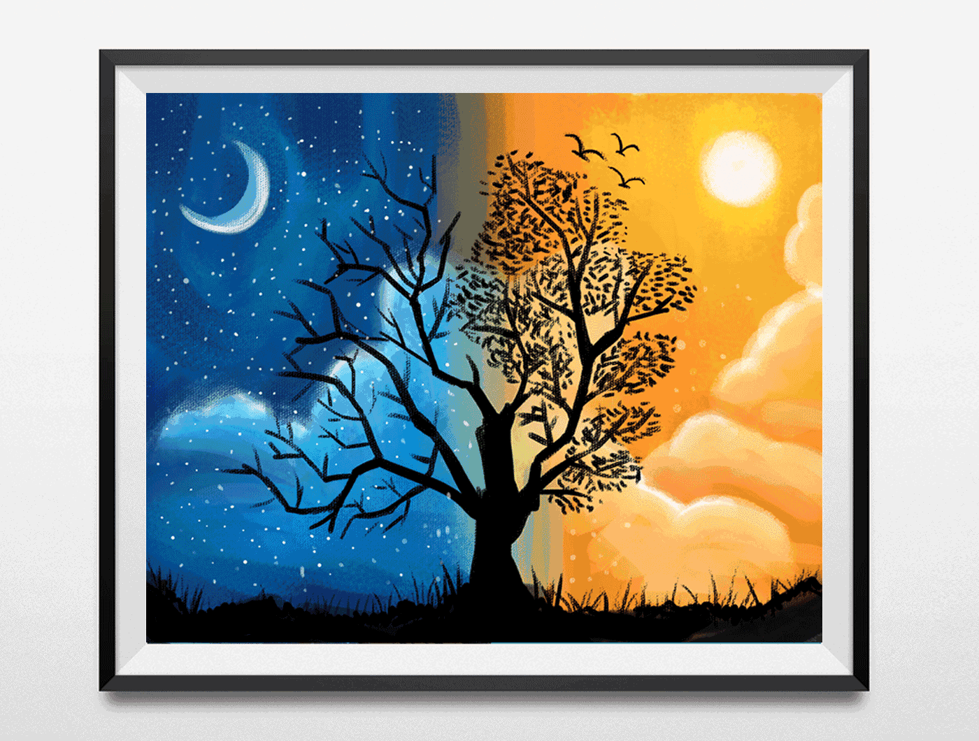 零基础绘画色彩教程昼夜之间感受色彩印象