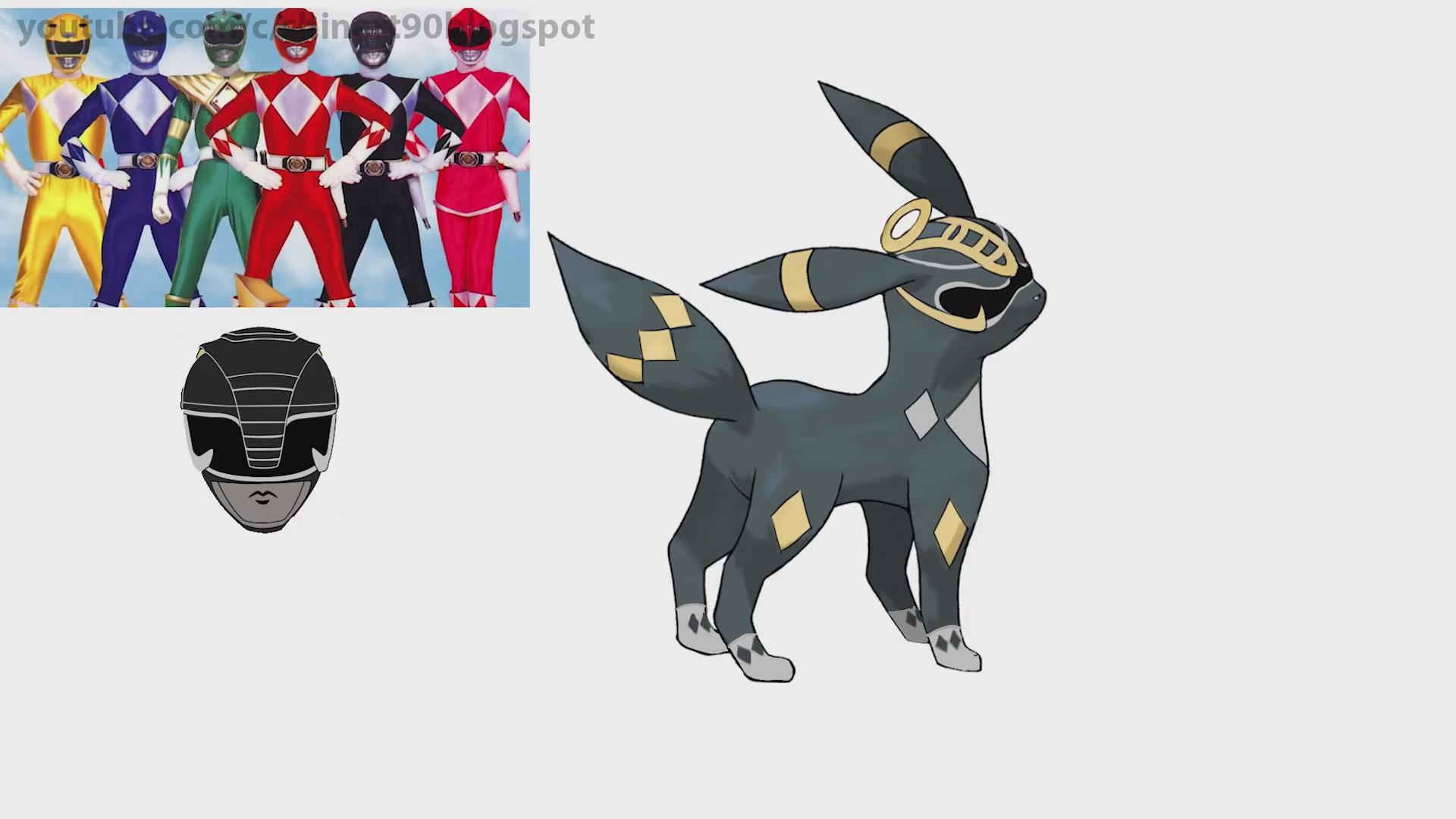 当恐龙战队遇上口袋妖怪里的伊布6种形态演绎另类恐龙战队