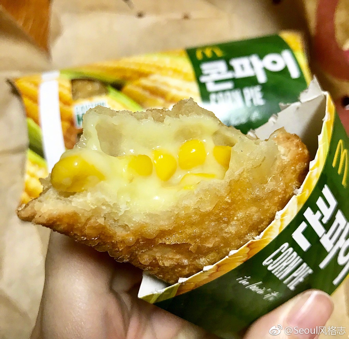 泰国网红款麦当劳玉米派登陆韩国啦,一上市就好评多多