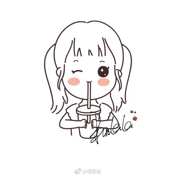 敲可爱的简笔画小女孩by巴辣辣