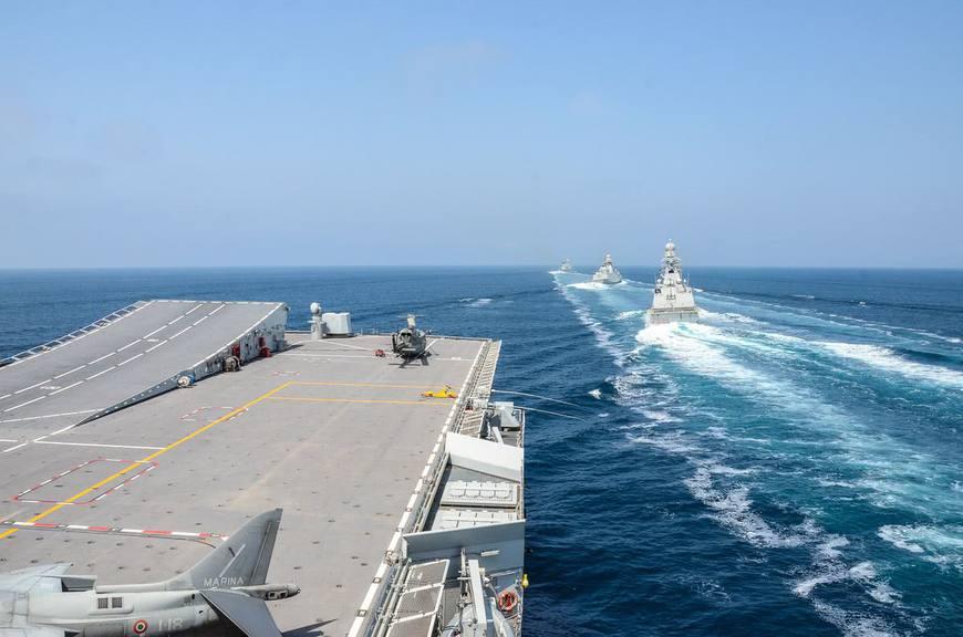 意大利海军双航母编队开展大规模演习!__财经头条