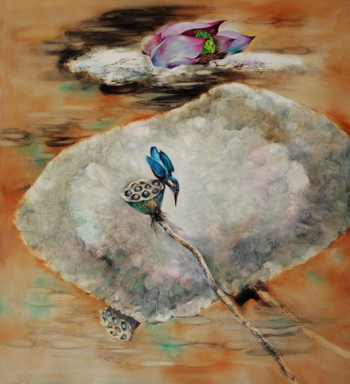 黄月花鸟油画欣赏