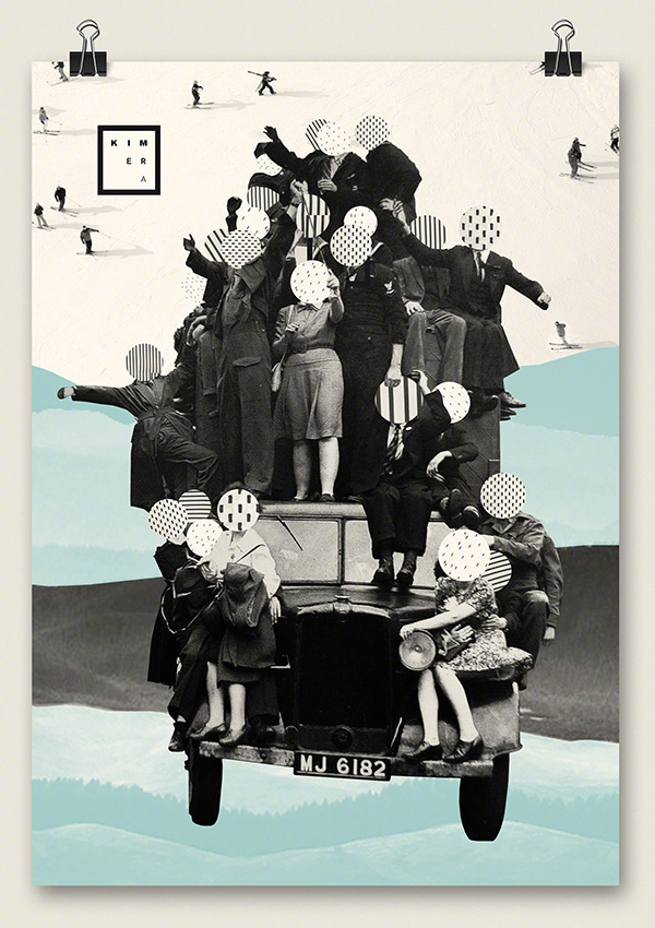 agustina boer的复古风拼贴海报设计