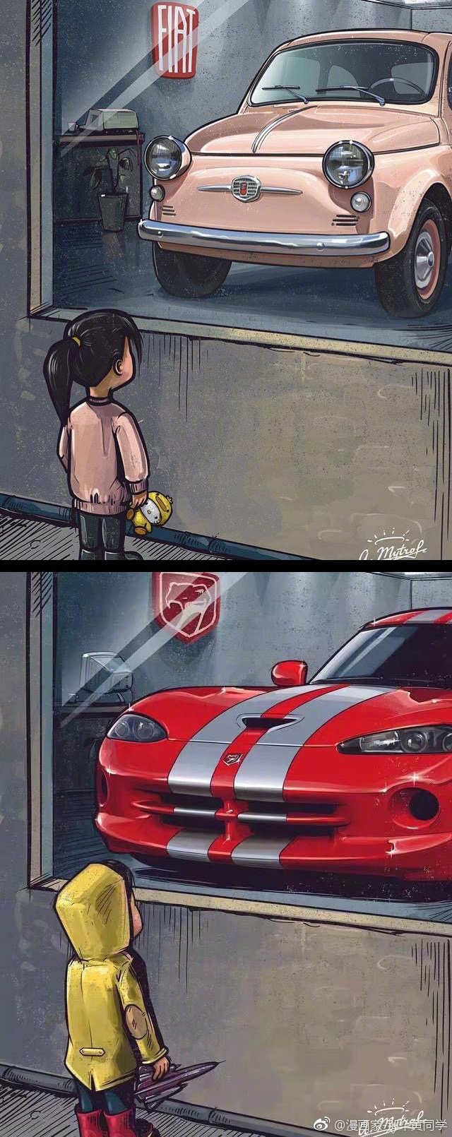 史上最全小孩橱窗看车漫画