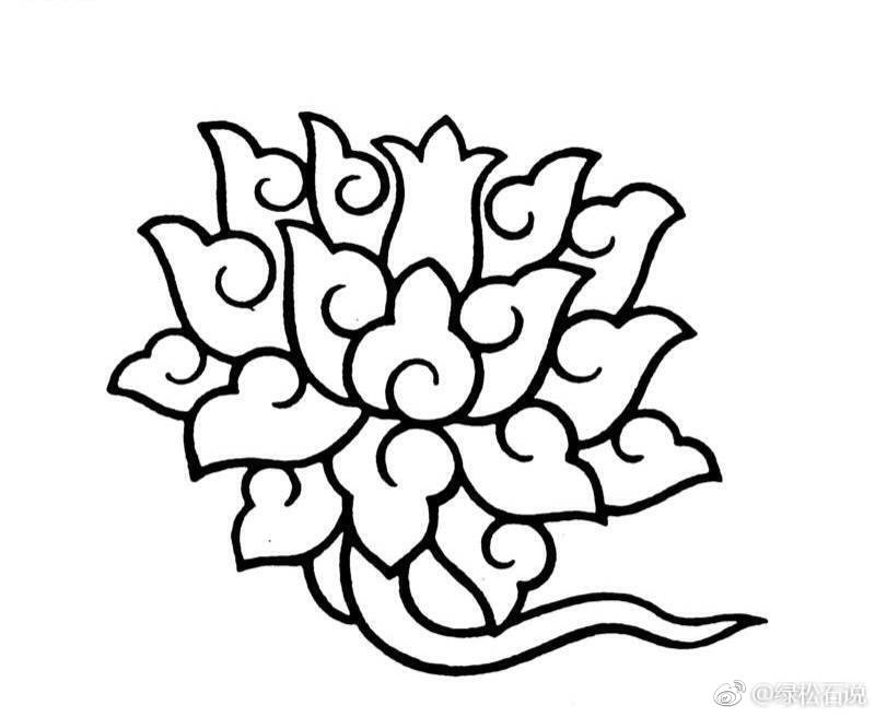 中国传统纹样云头纹又称如意云其形状犹似下垂的如意