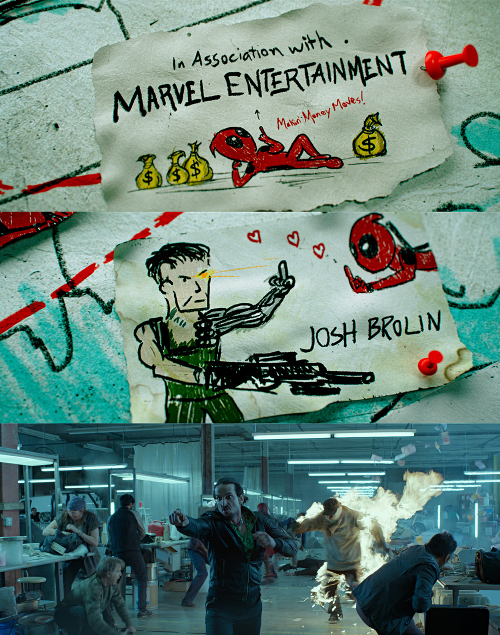 哈哈!对电索竖中指都是带爱心的 67《死侍2》新剧照!