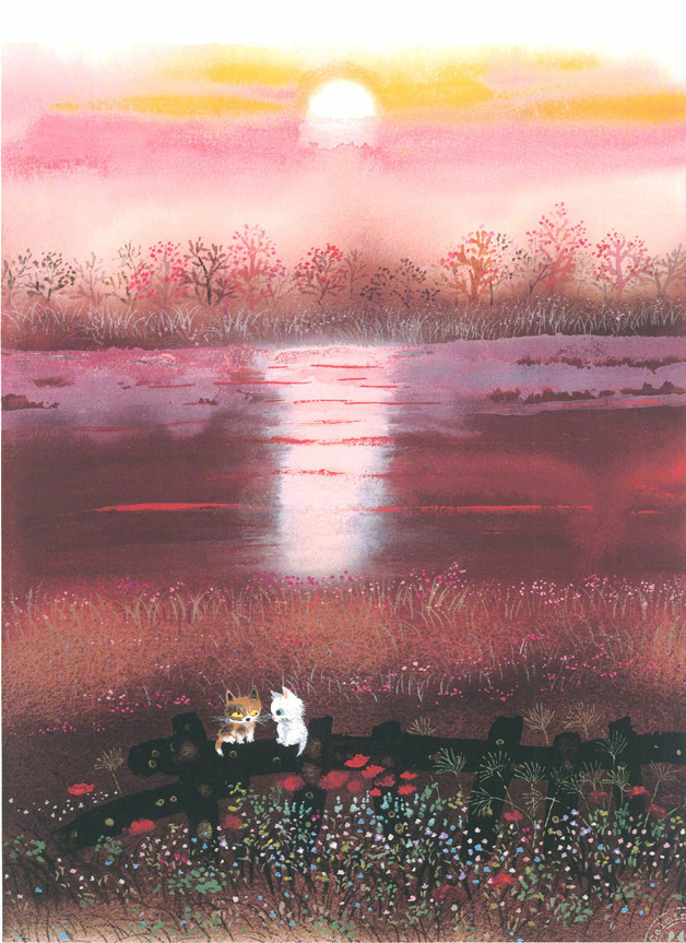 插画师:渡辺あきお的作品—全是可爱的小猫咪,超级治愈!