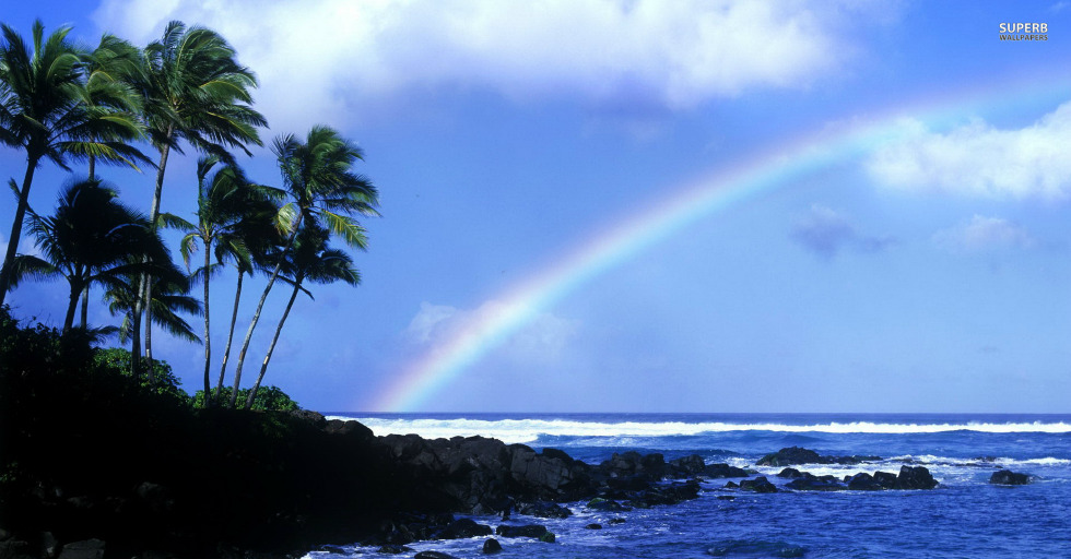 夏季海滩风景桌面壁纸,碧海青天凉爽的海边