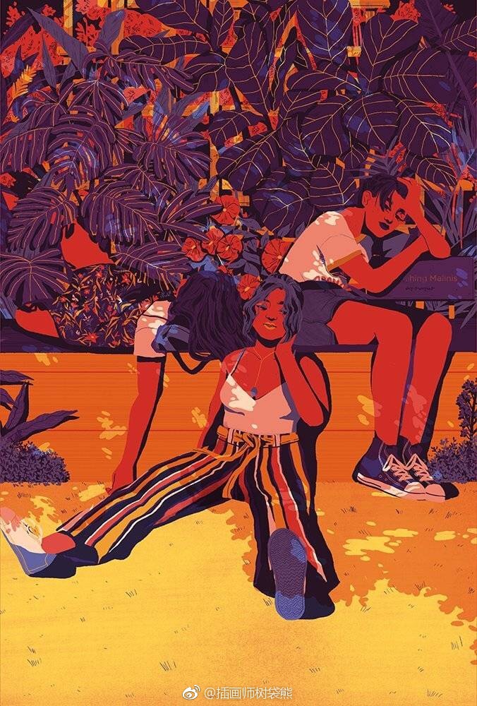 菲律宾插画师claudearanza温馨的色彩插画设计作品