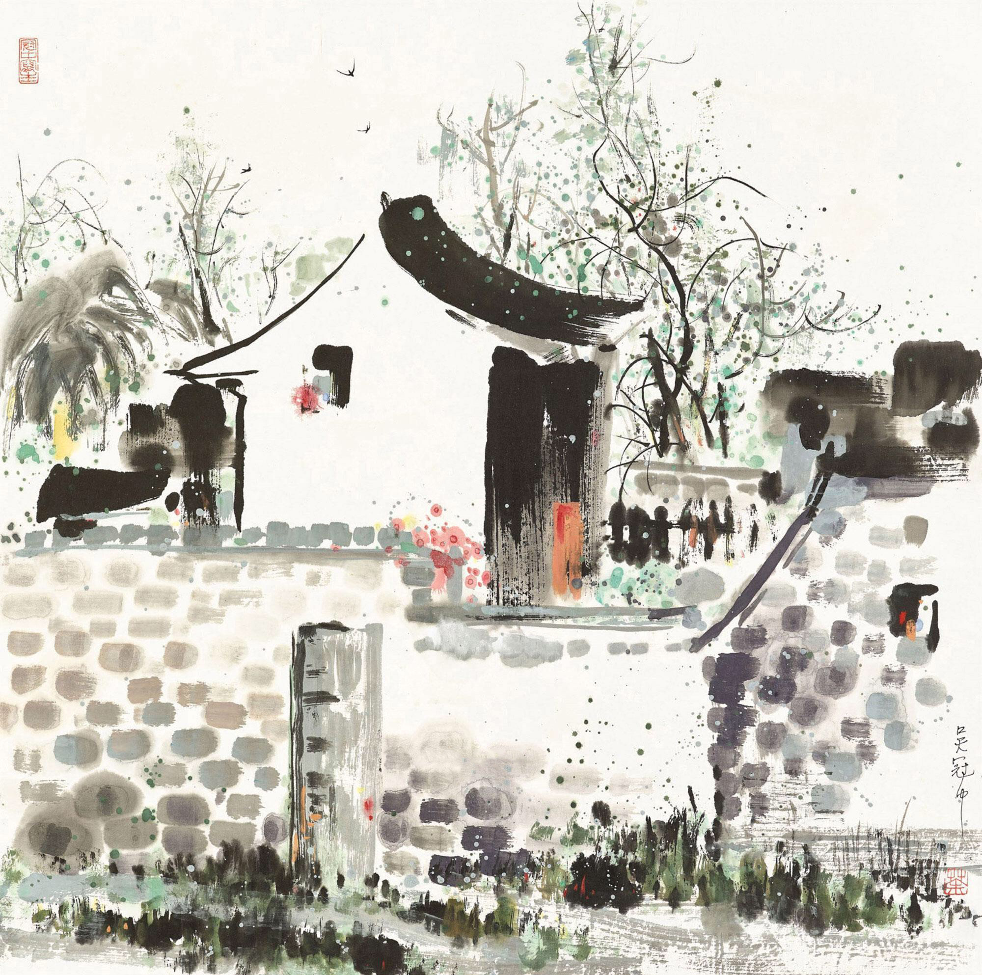 吴冠中作品欣赏|吴冠中|作品欣赏_新浪新闻
