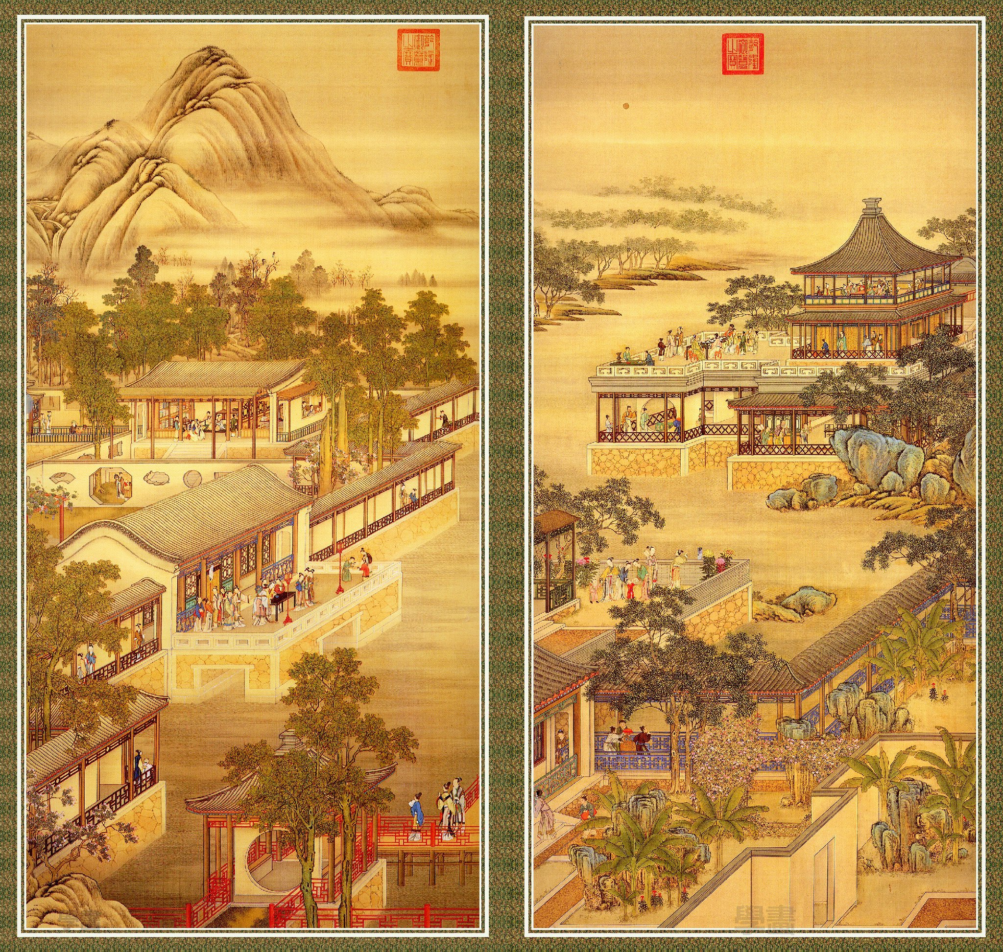 清院本十二月令图轴高清大图中国台湾故宫博物院藏