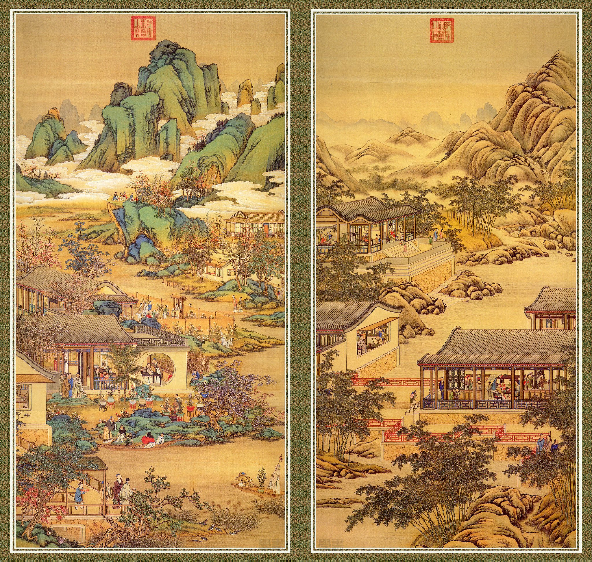 清院本《十二月令图轴》高清大图,中国台湾故宫博物院藏_新浪新闻