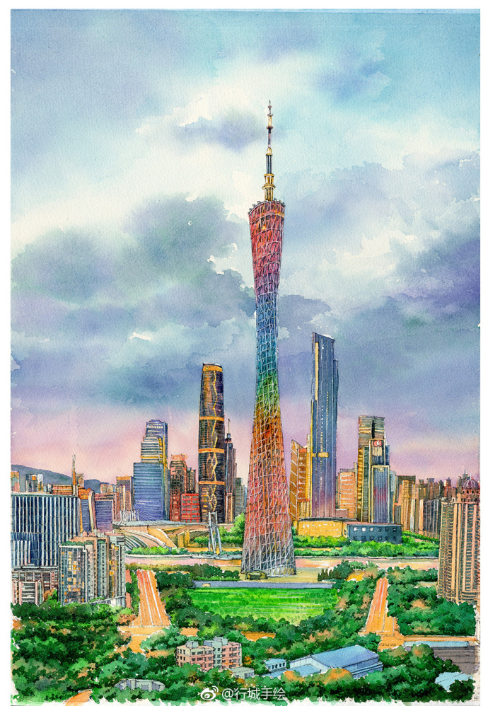 手绘风广州发现另一种美好