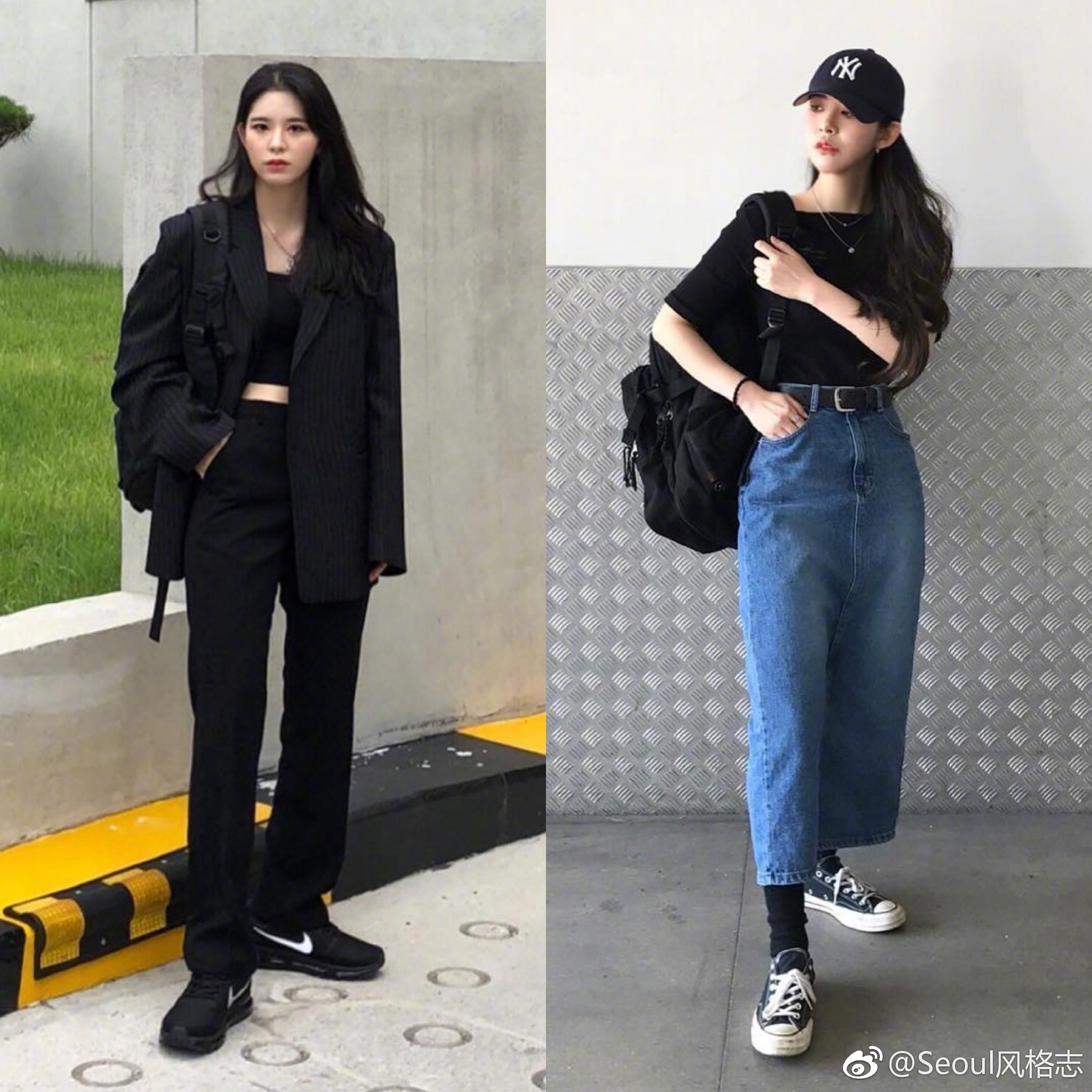 酷味女生的日常休闲风穿搭参考.