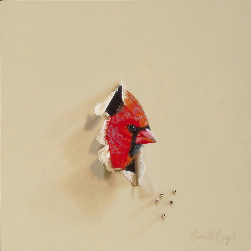 camilleengel呼之欲出的小鸟惟妙惟肖的写实油画67