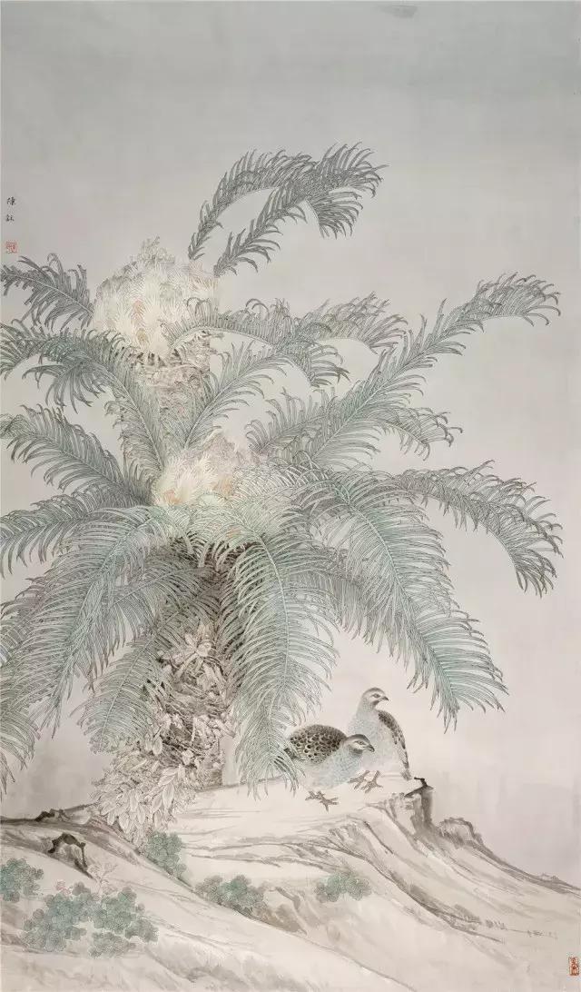 刘颐东|侘寂 120cm×200cm 纸本设色▲陈艳珠|南国喧春 124cm×248