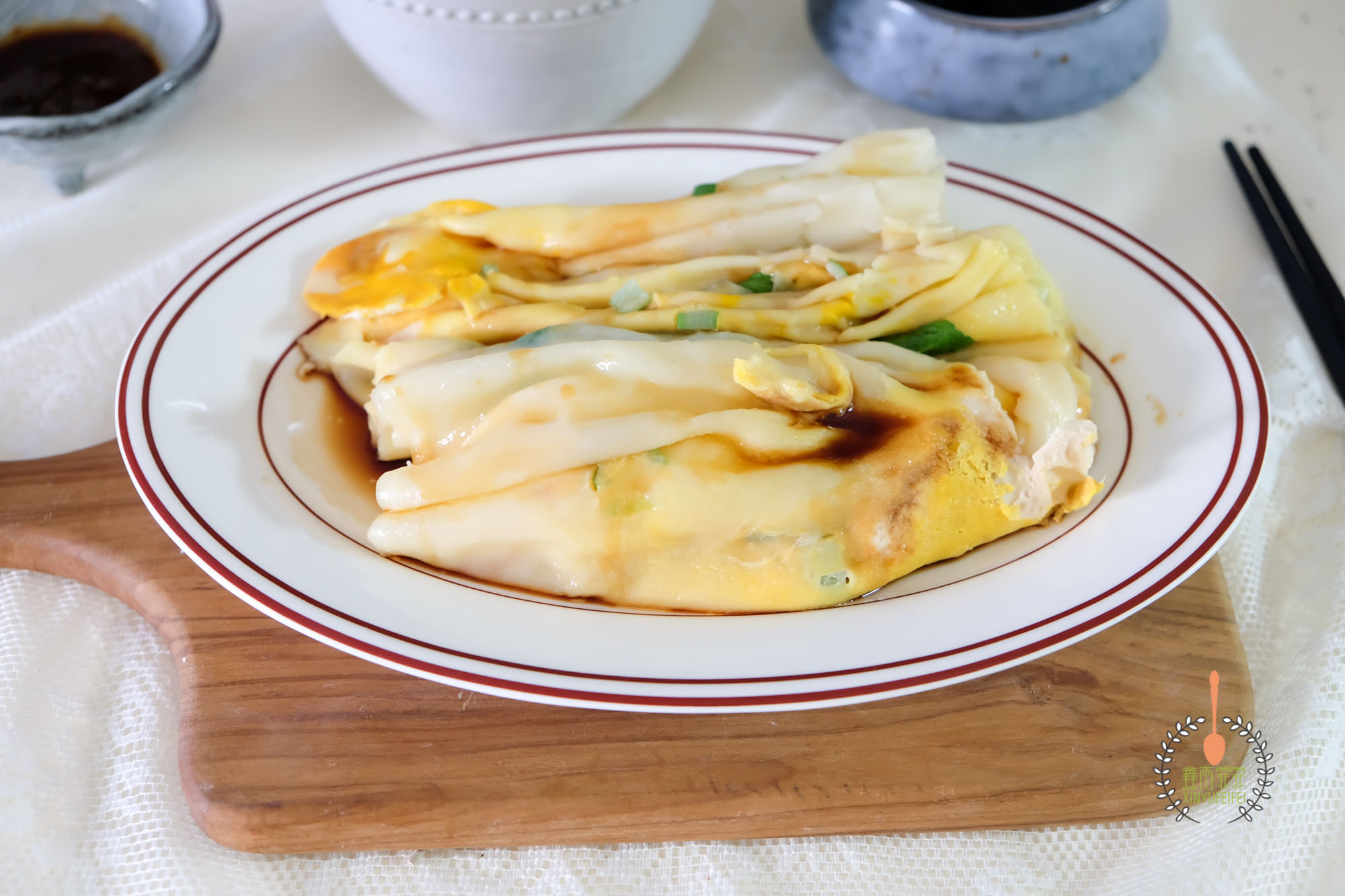 第三种 肠粉4如果想外面酥脆,可以烙好后在烤箱烤下.