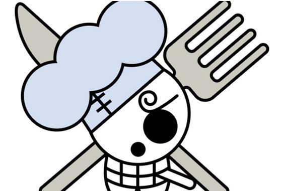 首先是山治的海贼旗,刀叉和厨师帽是山治厨师身份的标志,不过最吸引