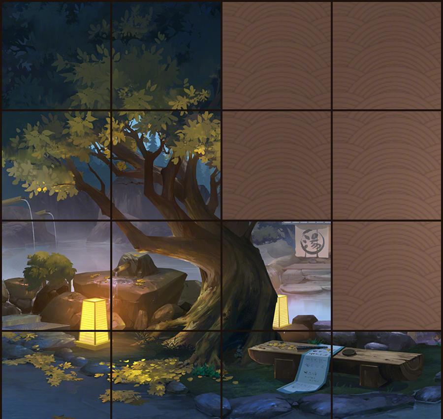 阴阳师: 庭院新皮肤日暮天寒靠拼图 你们还记得雪月华庭吗?