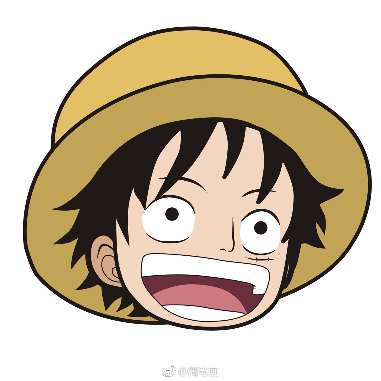 简笔画教程,画一只路飞酱～(投稿: )|简笔画|路飞|教程_新浪新闻