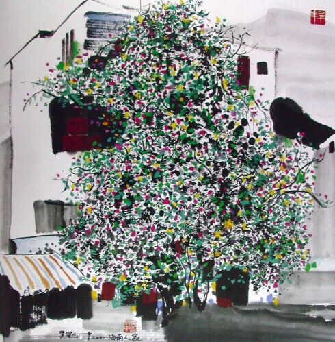 给我一支画笔,赠你一场春暖花开./图吴冠中