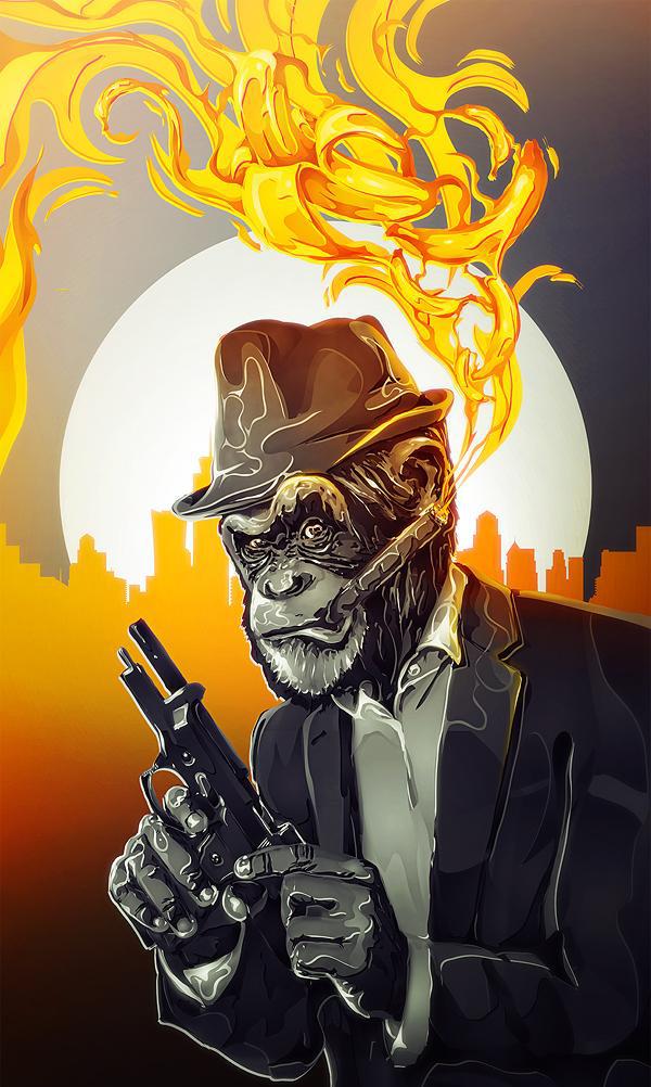 充满视觉冲击力震撼人心的插画