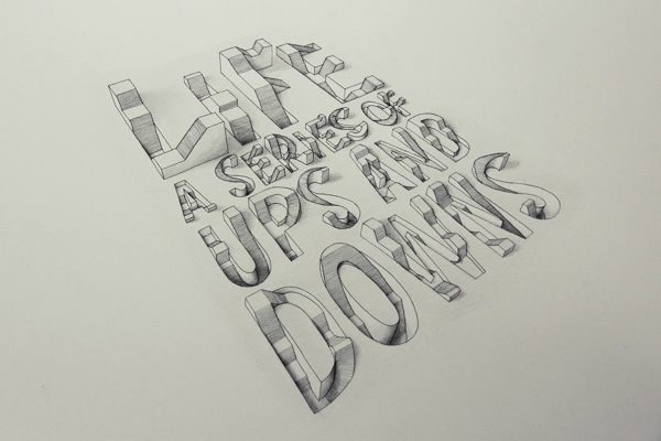 手绘手绘3d字体设计 | 作者:英国艺术家 lex wilson