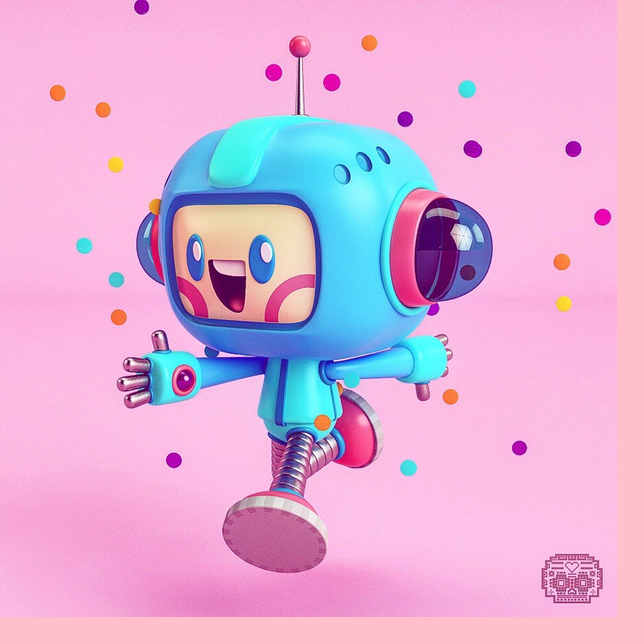 adrian design 用c4d做的一组卡通人物.