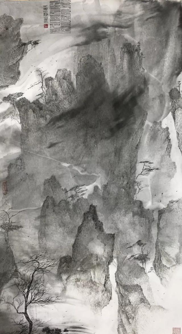 一往无前的大泼墨山水,大气磅礴!|中国画|山水|大写意_新浪新闻