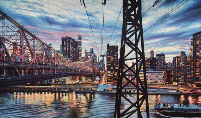 这位画家的城市油画空间透视感极强堪比照片