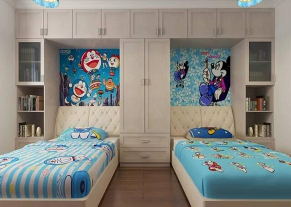 衣柜床一体效果图五