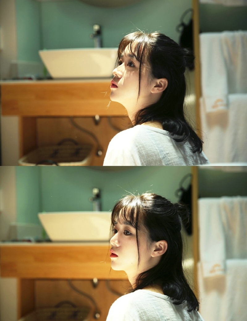 娇小妹子私房光影丸子头养眼五官写真集 @微相册 @微博摄影_新浪看点