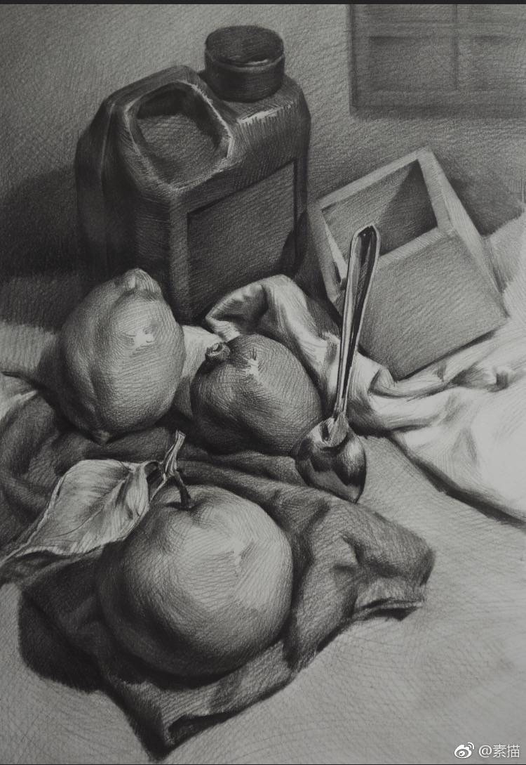 生活类的静物素描作品