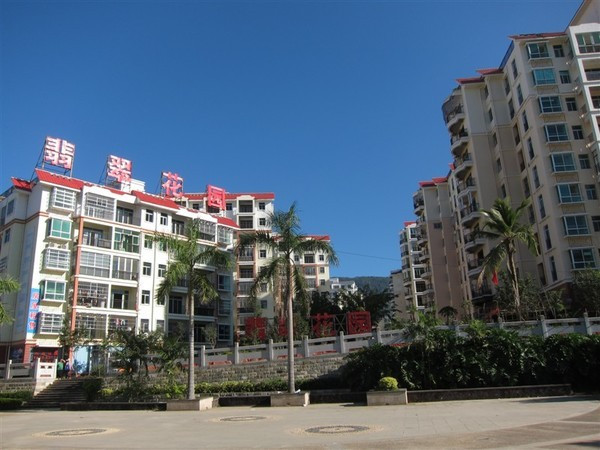 经过两个小时的颠簸,138道转弯终于到达了目的地,五指山市的翡翠花园.