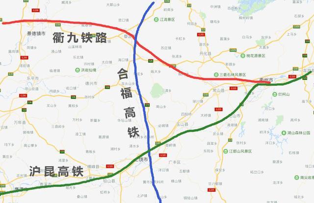 上饶高铁路线图图片