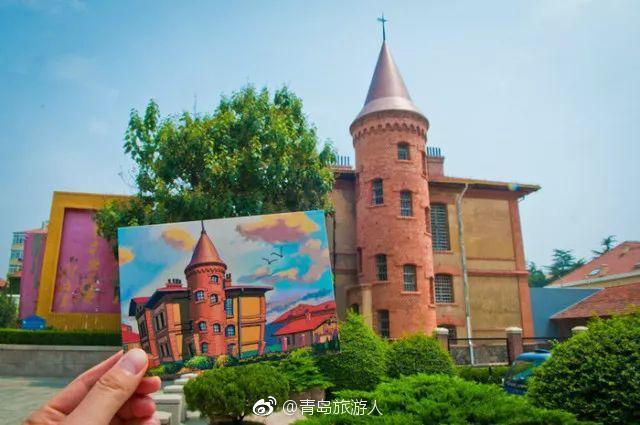 跟着美美哒手绘明信片游青岛|旧址|康有为故居|公主楼|医药商店|明信片_新浪新闻