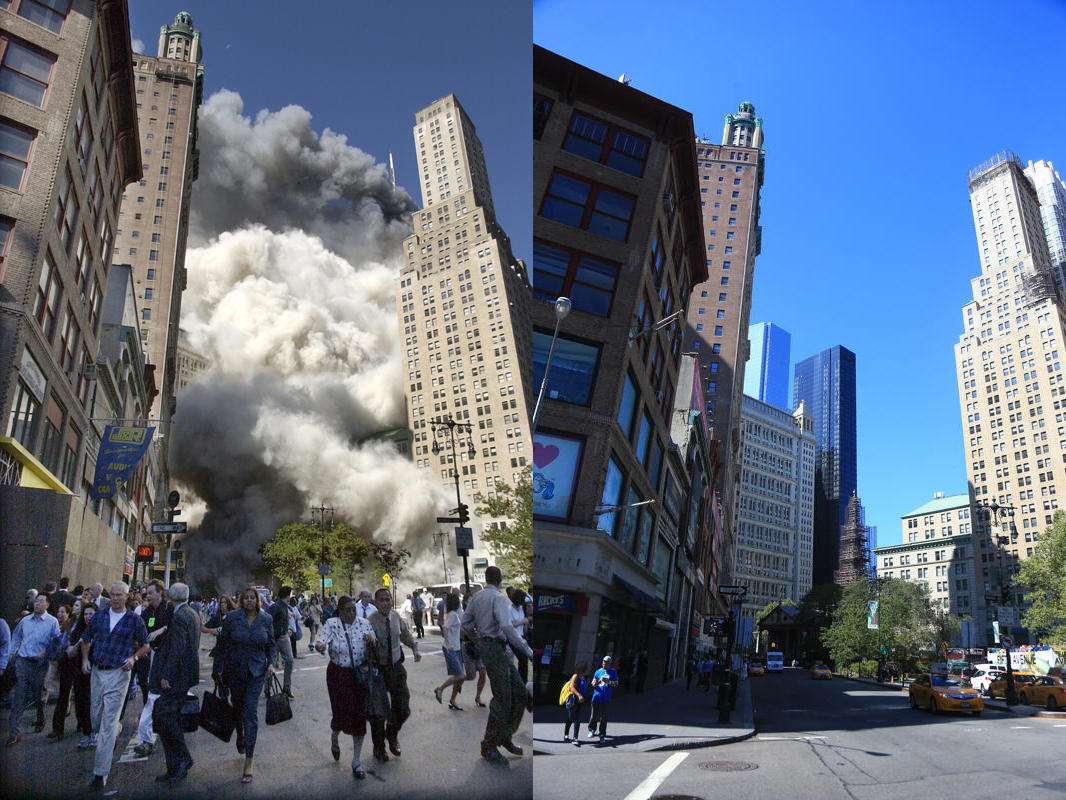 美国三角大楼空袭事件图片