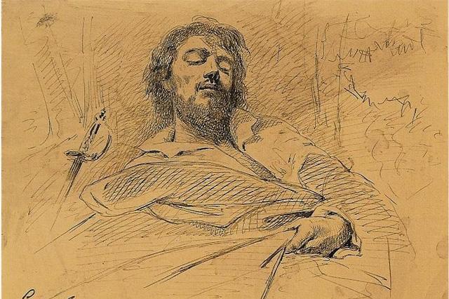 现实主义的库尔贝大师素描手稿