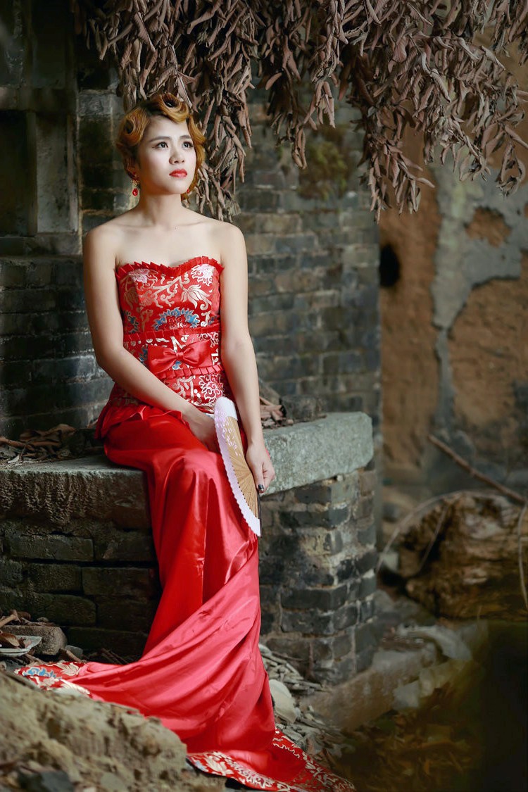 人像摄影(民族古韵风情中国红美女)人像摄影(民族古韵风情中国红美女)