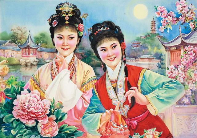 才子佳人们百年好合的古典年画张张喜庆幅幅吉祥