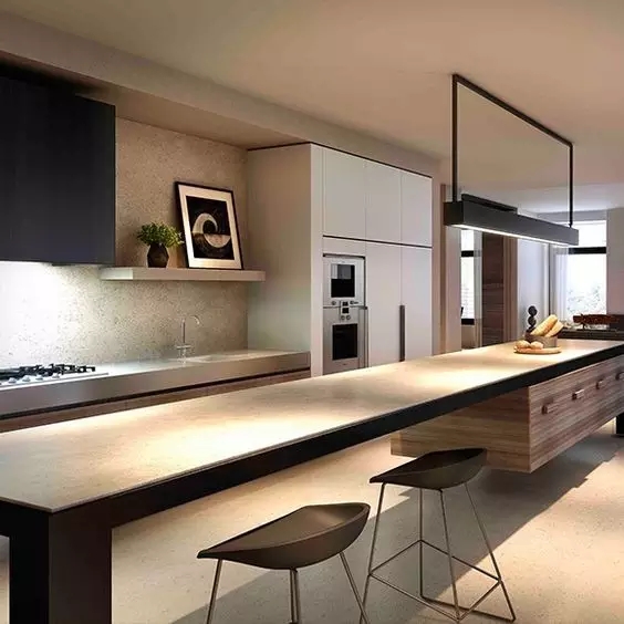 来看一些中岛型的橱柜设计吧~~~适用于人与人交流的一种厨房设计方案