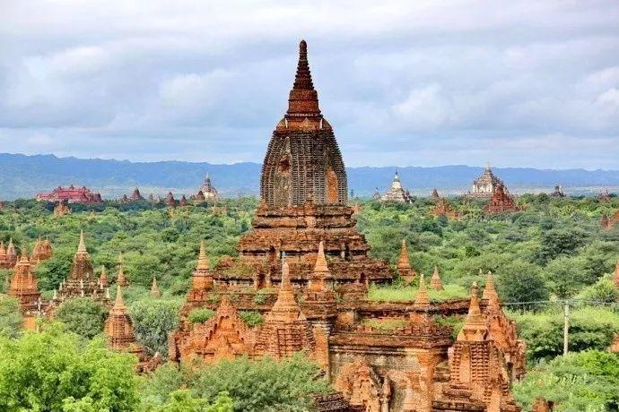 蒲甘丛林里的佛塔