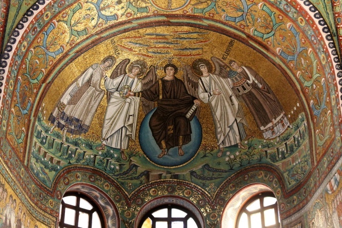 意大利sanvitale大教堂的室内马赛克装饰