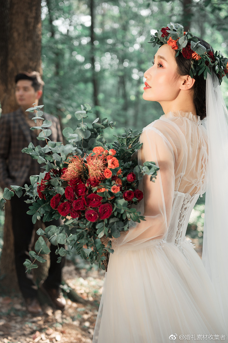 一组复古森系婚纱照|婚照|白纱|复古_新浪新闻