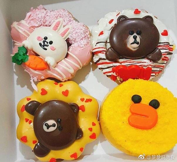 line系列甜甜圈 好喜欢哦 每个都可爱的舍不得吃掉_新浪看点