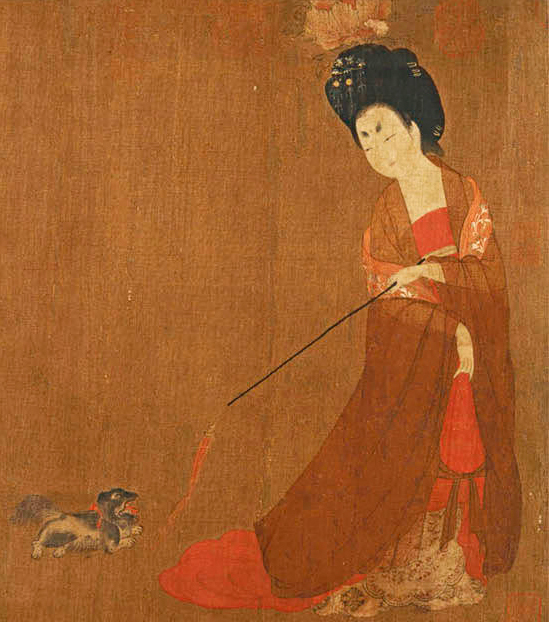 《簪花仕女图》是唐代画家周昉的代表作《簪花仕女图》全景《簪花仕女