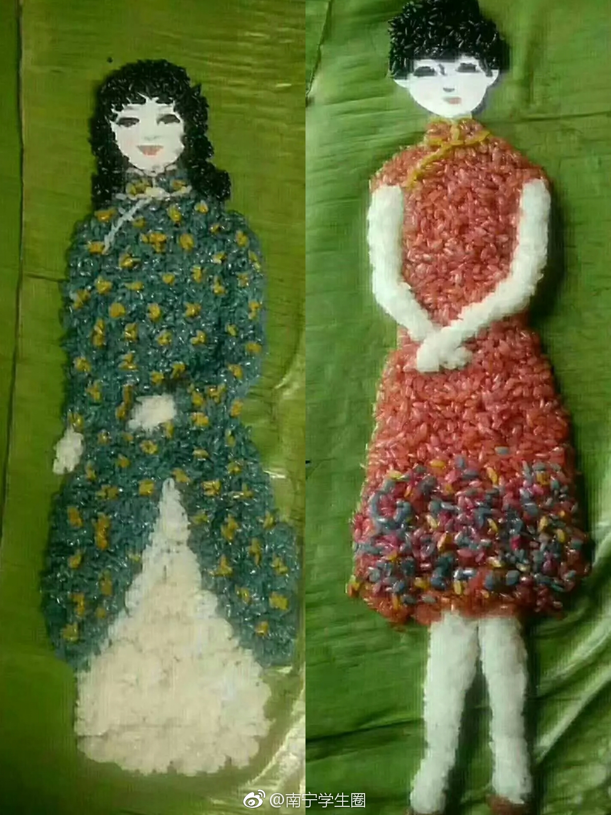 田小学,万秀小学的同学们也纷纷一展身手,做出了特色的五色糯米饭造型