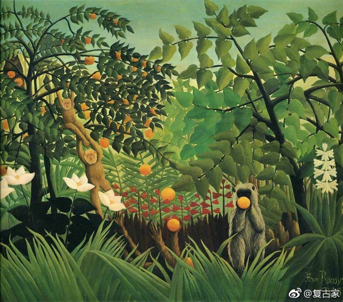 亨利卢梭笔下的野生动物园