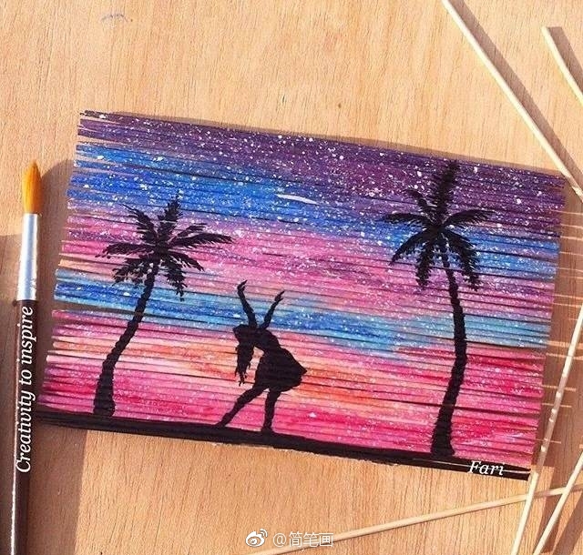 国外艺术家在牙签和雪糕棍上画画太好看了